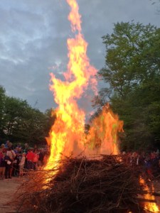In no time at all, a pile of sticks became a humongous bonfire