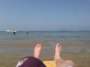 Our spot on the beach every day